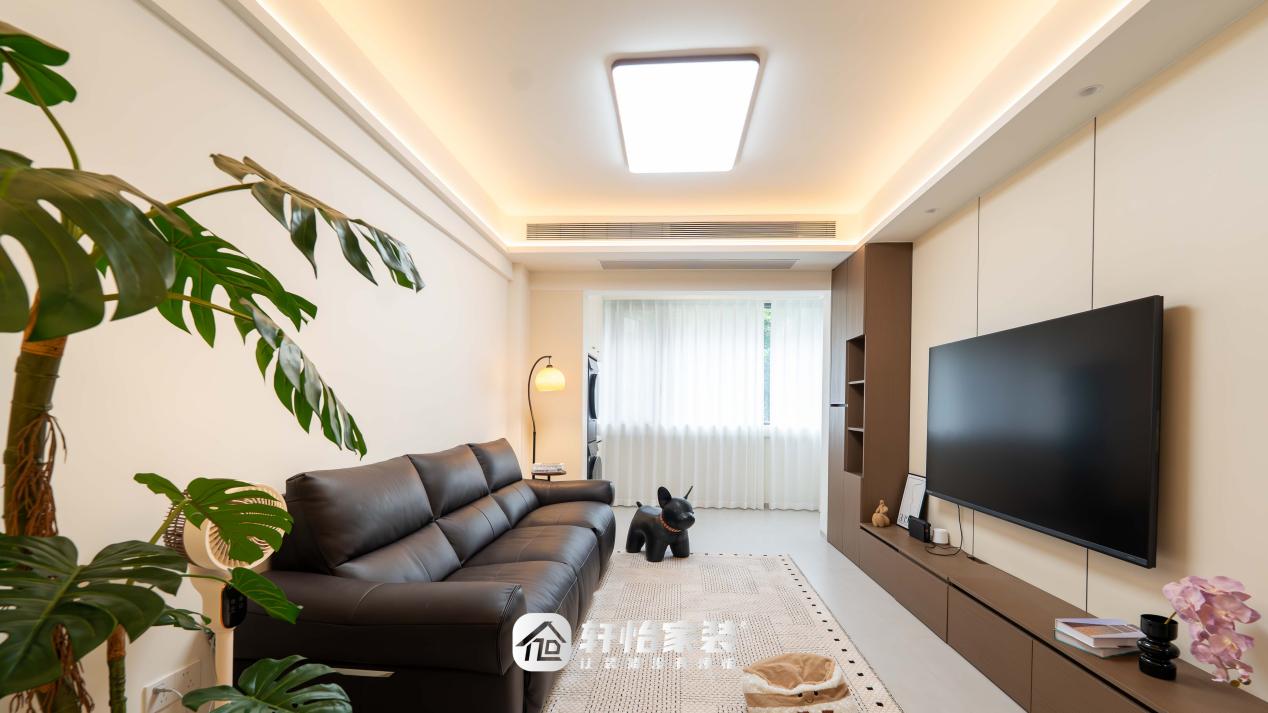 轩怡家装五宅一生｜广州75㎡旧房改造，简约中古风新婚小家，落地显大又能装